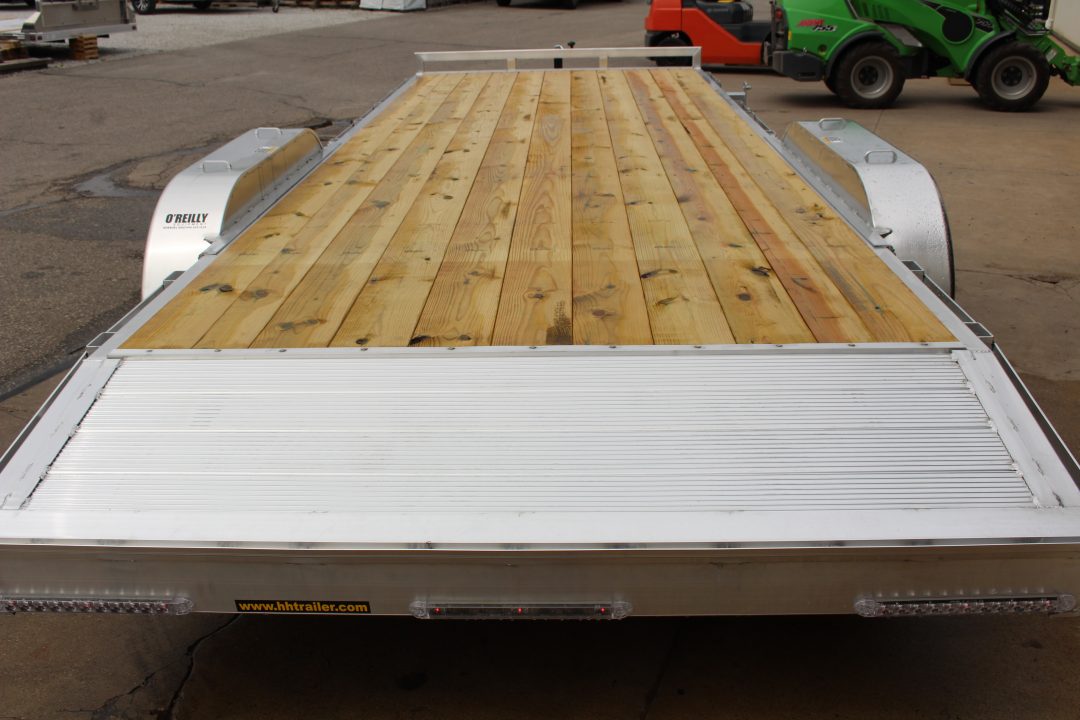 New 2026 H & H Trailer 7' x 20' Heavy Duty Aluminum Car Hauler - Slide In Ramps - 9900# GVW