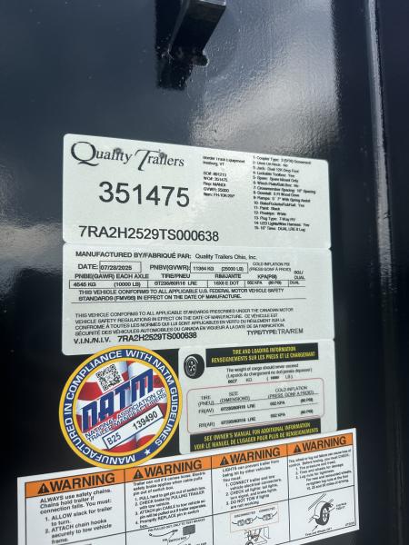 New 2025 Quality Trailers FH-10K-25P Gooseneck Bodies