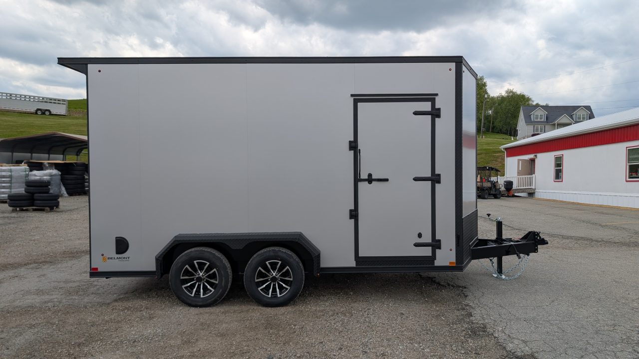 New 2026 BELMONT 7x14 Tandem V-Nose Cargo Trailer w/ Ramp (90" INSIDE HEIGHT!!!)