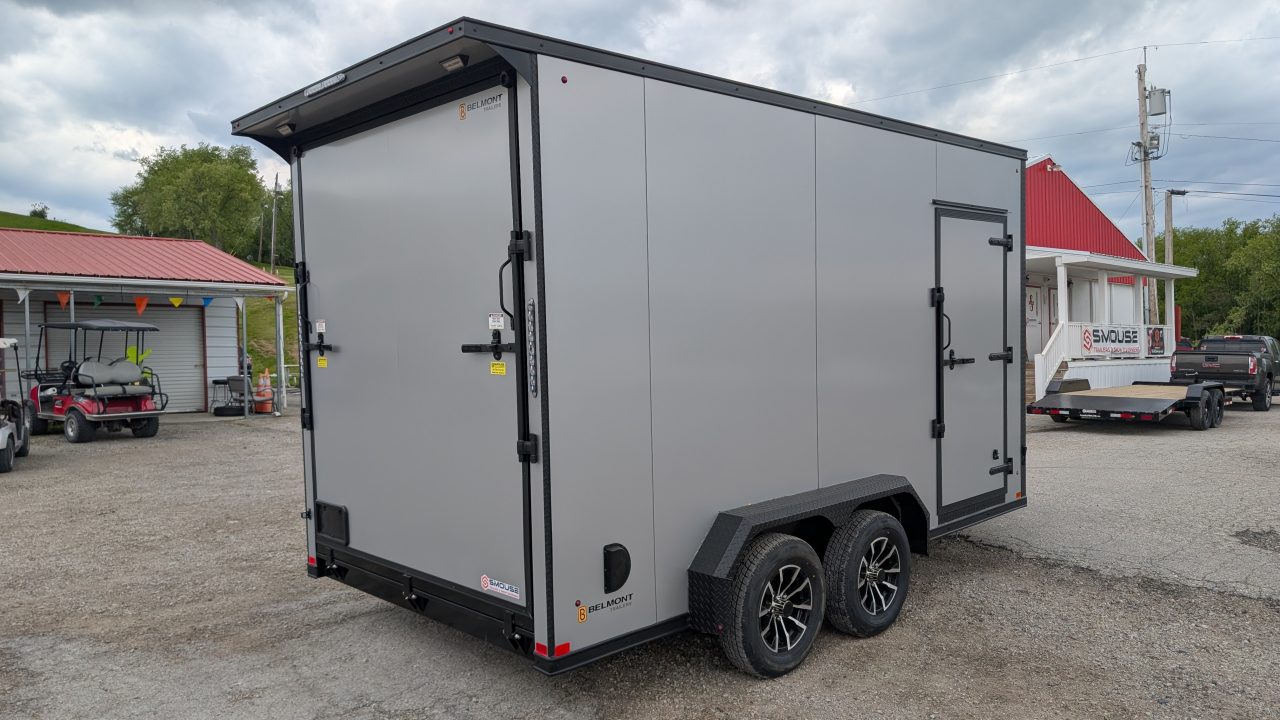 New 2026 BELMONT 7x14 Tandem V-Nose Cargo Trailer w/ Ramp (90" INSIDE HEIGHT!!!)