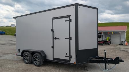 New 2026 BELMONT 7x14 Tandem V-Nose Cargo Trailer w/ Ramp (90  INSIDE HEIGHT!!!)