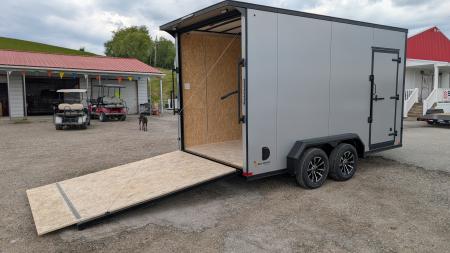 New 2026 BELMONT 7x14 Tandem V-Nose Cargo Trailer w/ Ramp (90" INSIDE HEIGHT!!!)