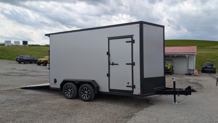 New 2026 BELMONT 7x14 Tandem V-Nose Cargo Trailer w/ Ramp (90" INSIDE HEIGHT!!!)