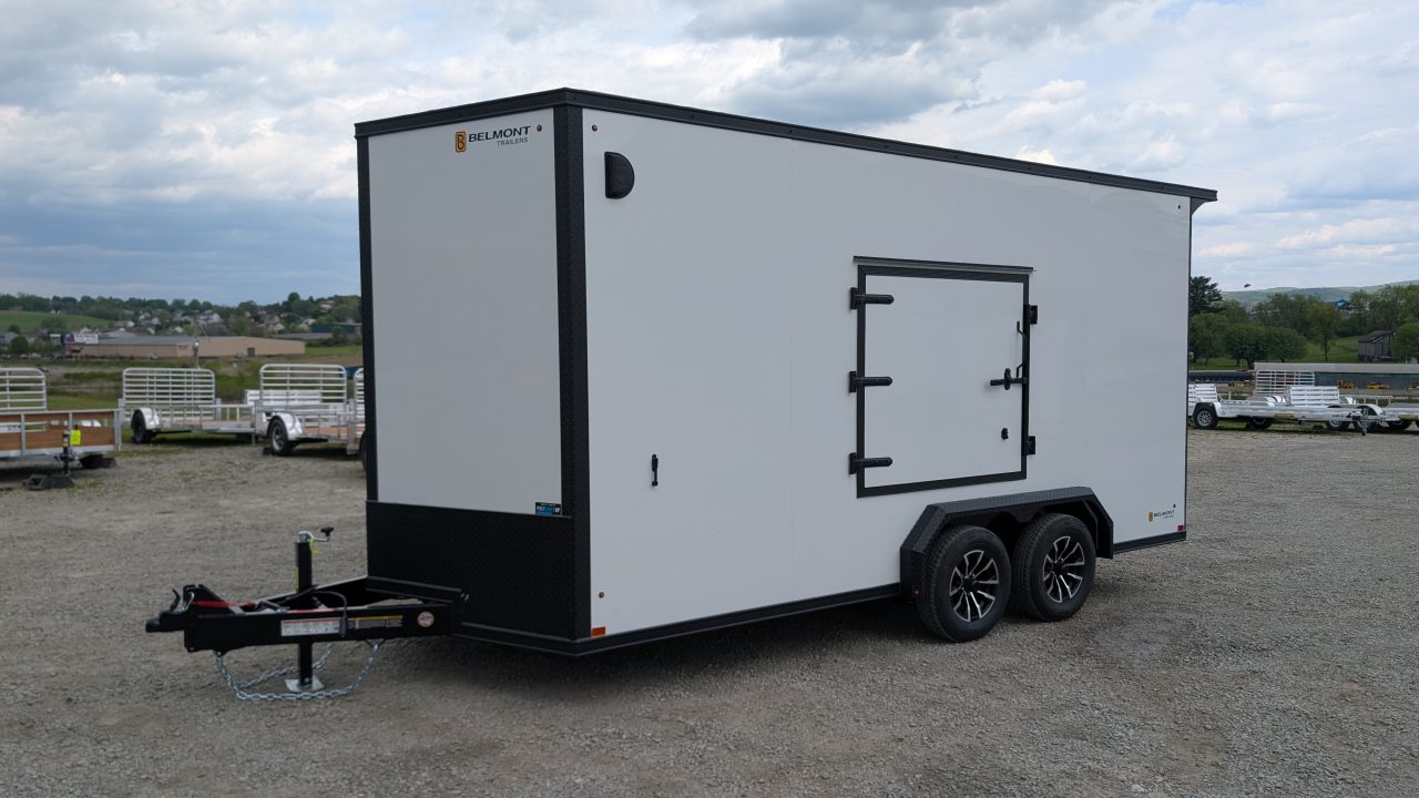 New 2026 BELMONT 7.5 x 16 V-Nose Cargo Trailer w/ Ramp Door (90" INSIDE HEIGHT!!!)