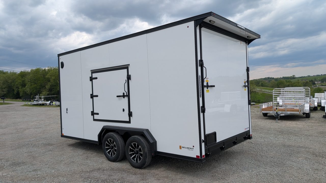 New 2026 BELMONT 7.5 x 16 V-Nose Cargo Trailer w/ Ramp Door (90" INSIDE HEIGHT!!!)