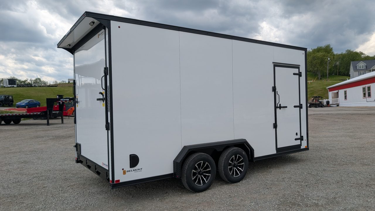 New 2026 BELMONT 7.5 x 16 V-Nose Cargo Trailer w/ Ramp Door (90" INSIDE HEIGHT!!!)