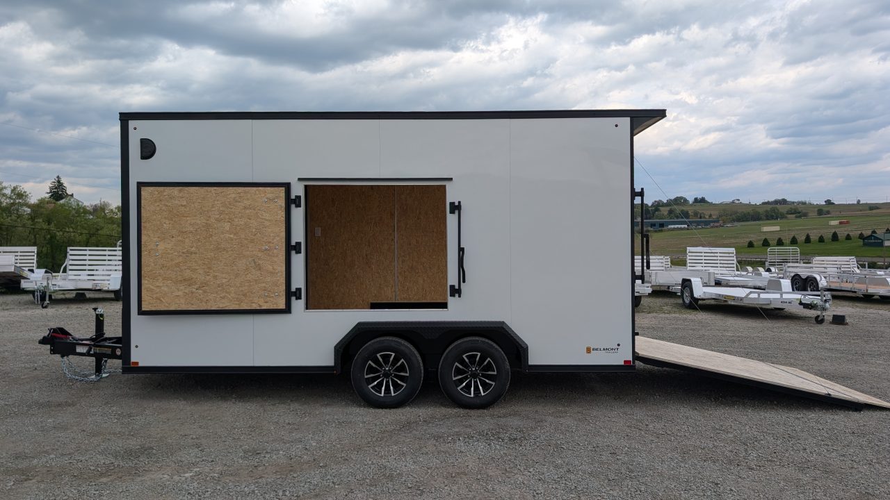 New 2026 BELMONT 7.5 x 16 V-Nose Cargo Trailer w/ Ramp Door (90" INSIDE HEIGHT!!!)