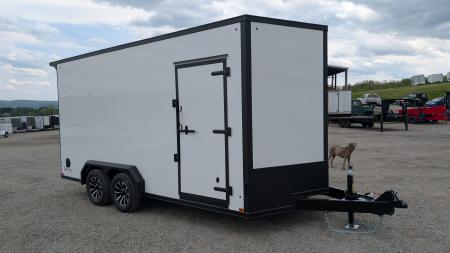 New 2026 BELMONT 7.5 x 16 V-Nose Cargo Trailer w/ Ramp Door (90" INSIDE HEIGHT!!!)