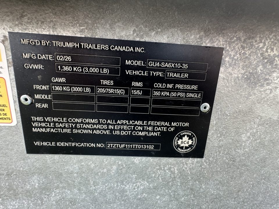 New 2026 Triumph Trailers GU4-SA6X10-35 Utility Trailer