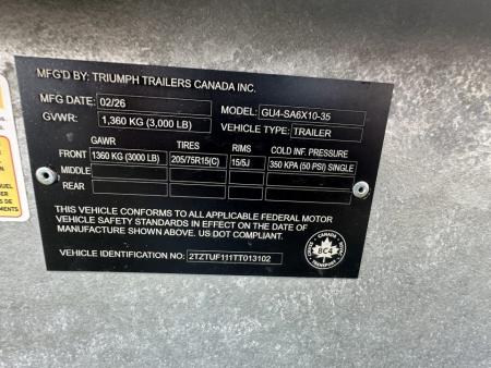 New 2026 Triumph Trailers GU4-SA6X10-35 Utility Trailer