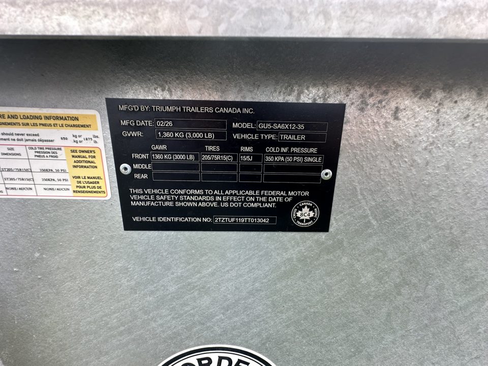 New 2026 Triumph Trailers GU5-SA6X12-35 Utility Trailer