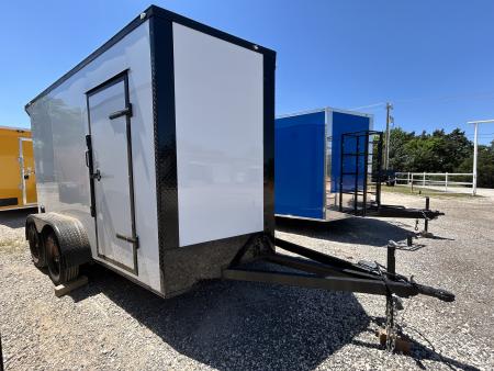 New 2026 Family Trailer 7x12 Tandem Axles Cargo / Enclosed Trailer-Screwless Exterior-Blackout Pkg-Rear Spoiler-Extended Tongue