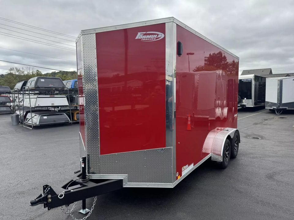 New 2026 Formula 7 x 14 Conquest Flat Top Sloped V-Nose Cargo / Enclosed Trailer