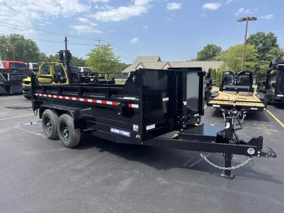 New 2026 Sure-trac Trailers 82 IN x 14 HD Low Profile Dump Trailer 14K Telescopic