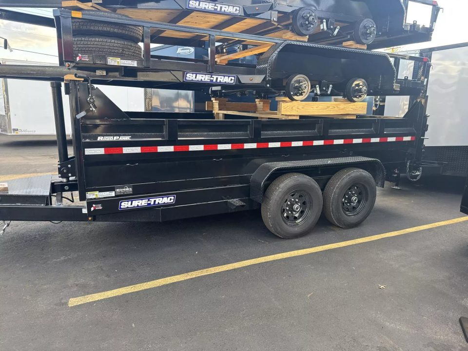 New 2026 Sure-trac Trailers 82 IN x 14 HD Low Profile Dump Trailer 14K Telescopic