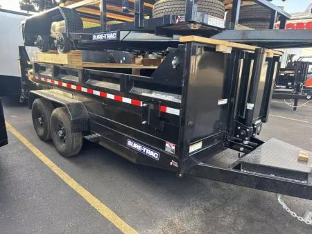 New 2026 Sure-trac Trailers 82 IN x 14 HD Low Profile Dump Trailer 14K Telescopic
