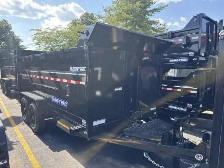 New 2025 Sure-trac Trailers 82 IN x 14 HD Low Profile Dump Trailer w/ 4 Ft. Sides 14K Telescopic