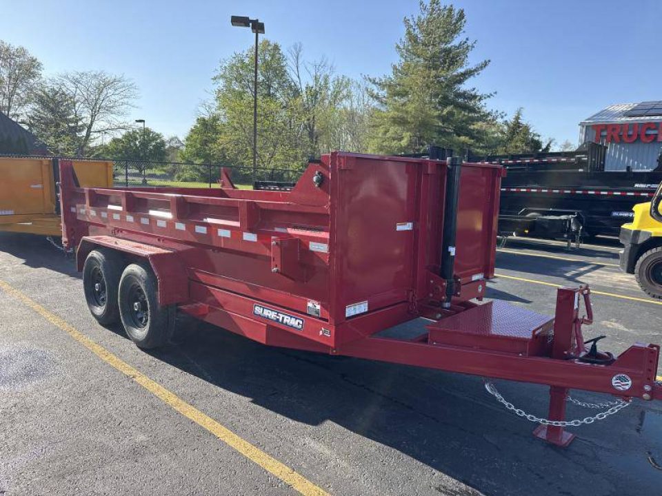 New 2025 Sure-trac Trailers 82 IN x 14 HD Low Profile Dump Trailer 14K Telescopic