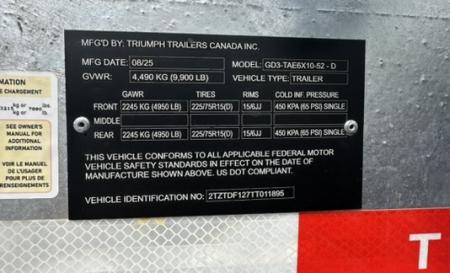 New 2026 Triumph Trailers GD3-TAE6X10-52 - D Dump Trailer