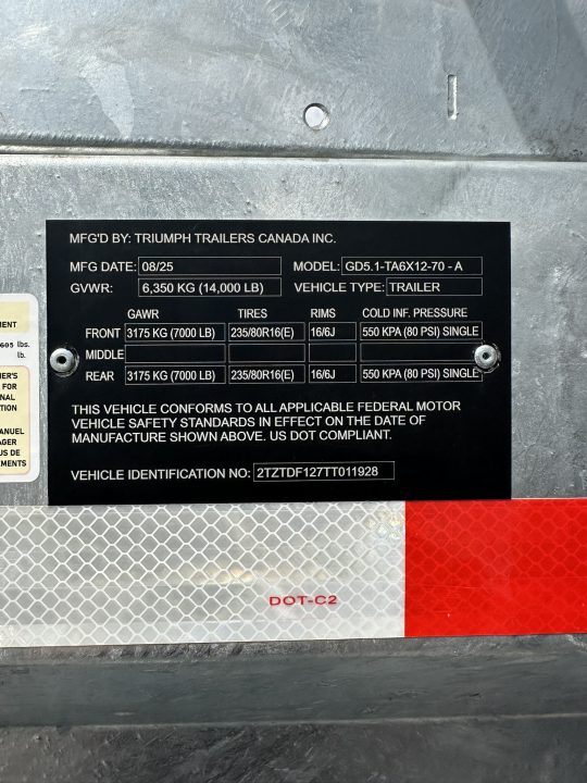New 2026 Triumph Trailers GD5-TA6X12-52 - A Dump Trailer