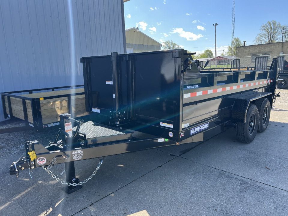 New 2026 Sure-Trac 82 IN x 16 HD Low Profile Dump Trailer 14K Telescopic W/HYDRAULIC JACK Dump Trailer