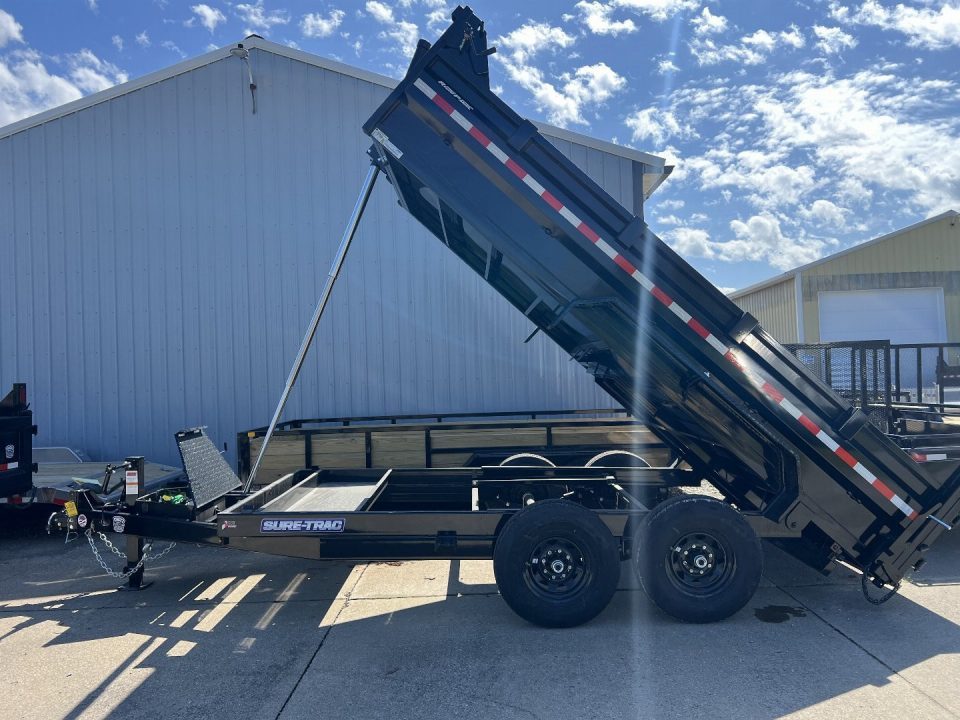 New 2026 Sure-Trac 82 IN x 16 HD Low Profile Dump Trailer 14K Telescopic W/HYDRAULIC JACK Dump Trailer