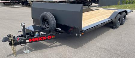 New MAXX-D 22' x 102" T5X Power Tilt Car Hauler Trailer: 9,990 GVWR, Stone Guard, Driver-Over Fenders, Spare Car Hauler