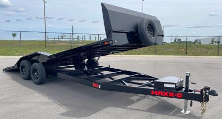 New MAXX-D 22' x 102  T5X Power Tilt Car Hauler Trailer: 9,990 GVWR, Stone Guard, Driver-Over Fenders, Spare