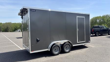 New Lightning 7.5x16 Aluminum Enclosed Trailer - Rear ramp door!