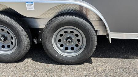 New Lightning 7.5x16 Aluminum Enclosed Trailer - Rear ramp door!