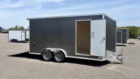 New Lightning 7.5x16 Aluminum Enclosed Trailer - Rear ramp door!