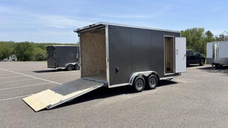 New Lightning 7.5x16 Aluminum Enclosed Trailer - Rear ramp door!