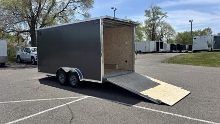 New Lightning 7.5x16 Aluminum Enclosed Trailer - Rear ramp door!