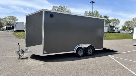 New Lightning 7.5x16 Aluminum Enclosed Trailer - Rear ramp door!
