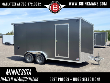 New Lightning 7.5x16 Aluminum Enclosed Trailer - Rear ramp door!