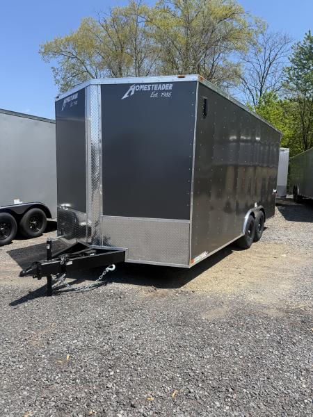 New 2026 Homesteader 8x18 V-Nose - 84" Interior - CHARCOAL - 10K GVWR