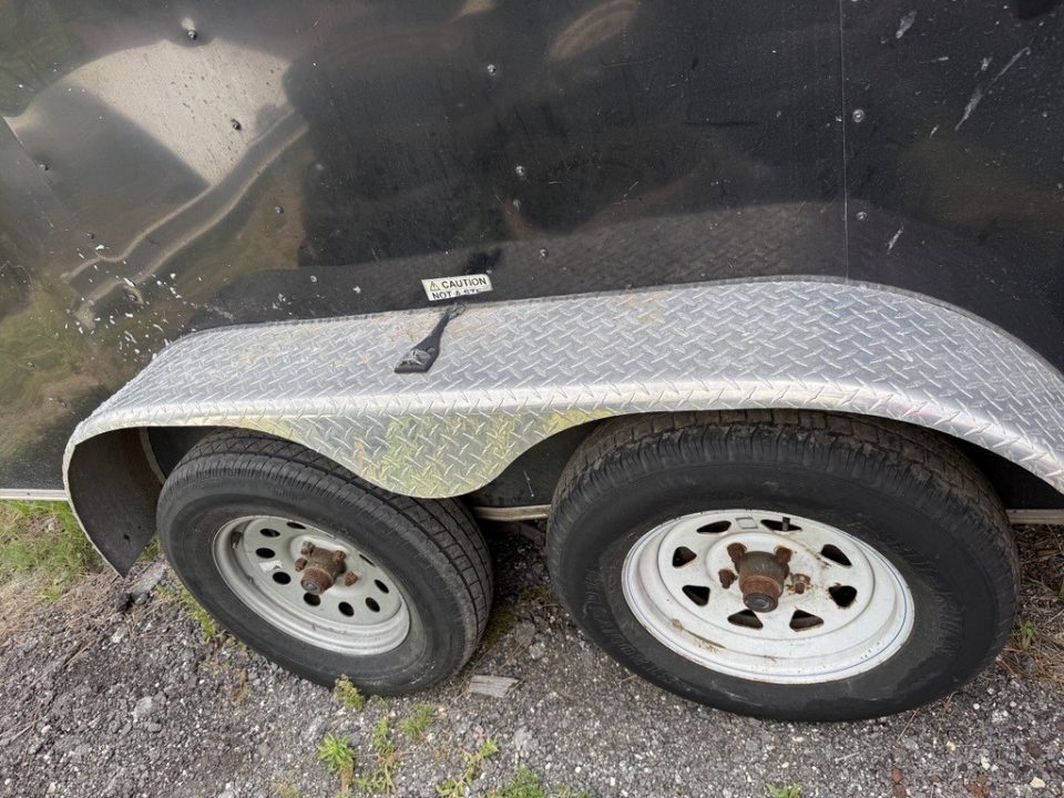 Used 2022 7x16 Black Enclosed Cargo Trailer | Tandem Axle