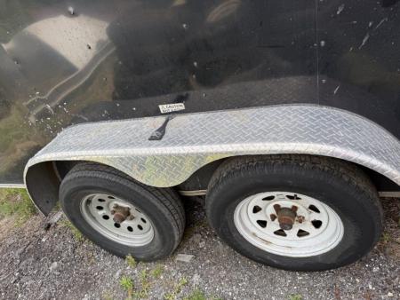 Used 2022 7x16 Black Enclosed Cargo Trailer | Tandem Axle