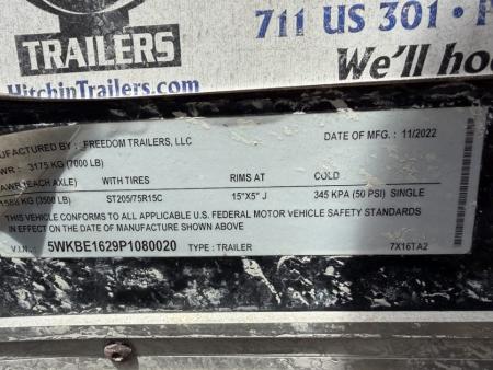 Used 2022 7x16 Black Enclosed Cargo Trailer | Tandem Axle