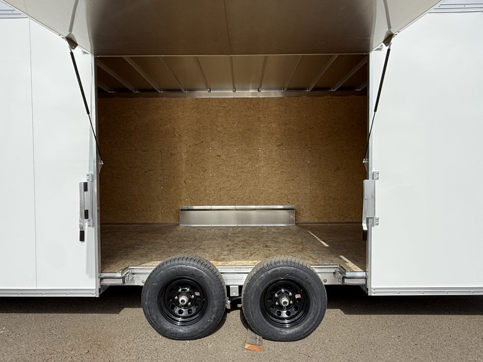 New 2026 ALCOM 8.5x24' EZ Hauler Enclosed Car Hauler XLT Pro Series, White, Side Door:Curbside Front, 3" Addt'l Box Height