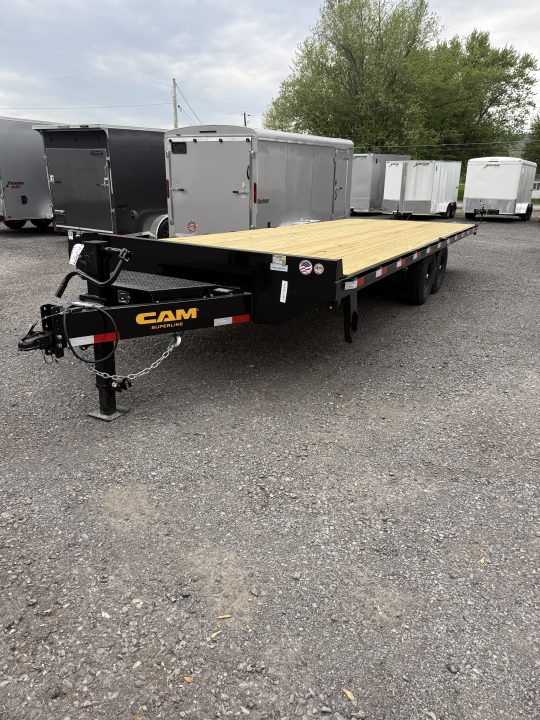 New 2026 Cam 8.5' X 24' Flatbed Deckover Trailer - 14,000# GVWR - Pull-0ut Ramps - TOOLBOX Deckover Trailer