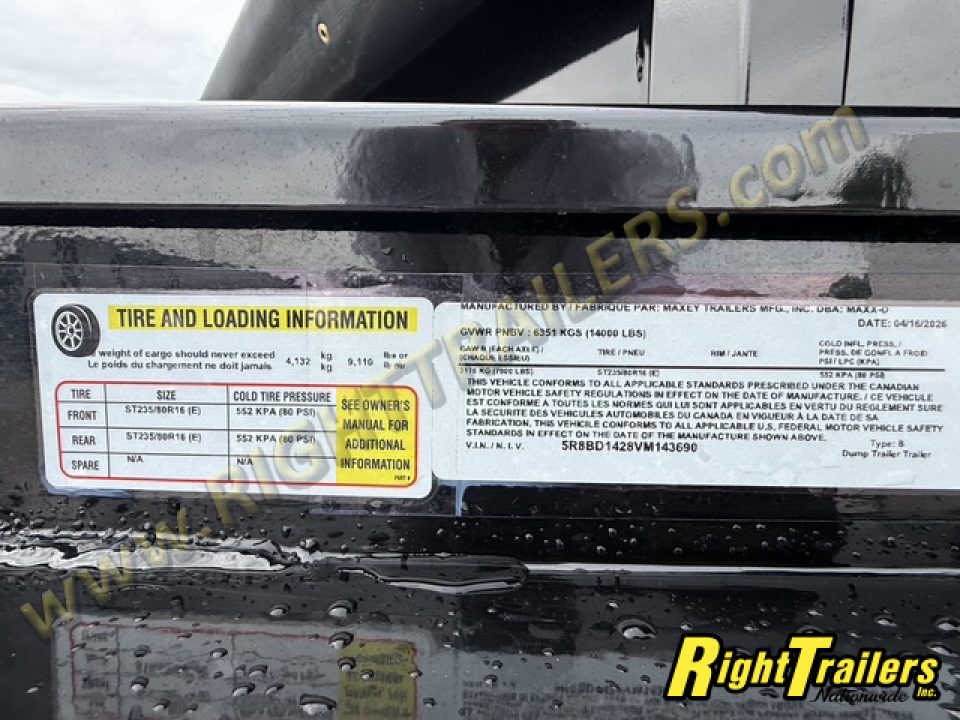 New 2027 7X14 MAXX-D DUMP TRAILER