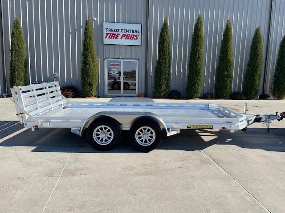 New 2026 Aluma 78x14ft Tandem Axle Bi fold Ramp Gate Utility Trailer