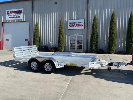 New 2026 Aluma 78x14ft Tandem Axle Bi fold Ramp Gate Utility Trailer