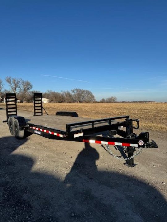 New 2026 Sure-Trac 20ft Flatbed Equipment Trailer 7k axles stand up ramps Equipment Trailer