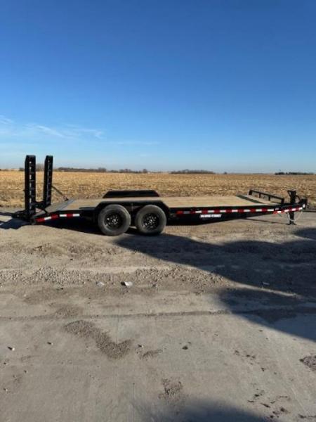 New 2026 Sure-Trac 20ft Flatbed Equipment Trailer 7k axles stand up ramps Equipment Trailer