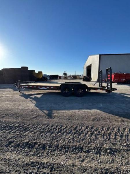 New 2026 Sure-Trac 20ft Flatbed Equipment Trailer 7k axles stand up ramps Equipment Trailer