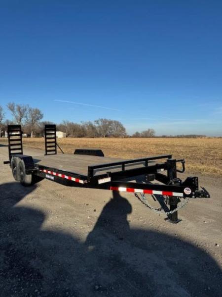 New 2026 Sure-Trac 20ft Flatbed Equipment Trailer 7k axles stand up ramps Equipment Trailer