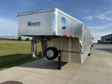 New 2027 Merritt 28ft Cattle Baron Livestock Trailer 8k axles Stock / Stock Combo Trailer