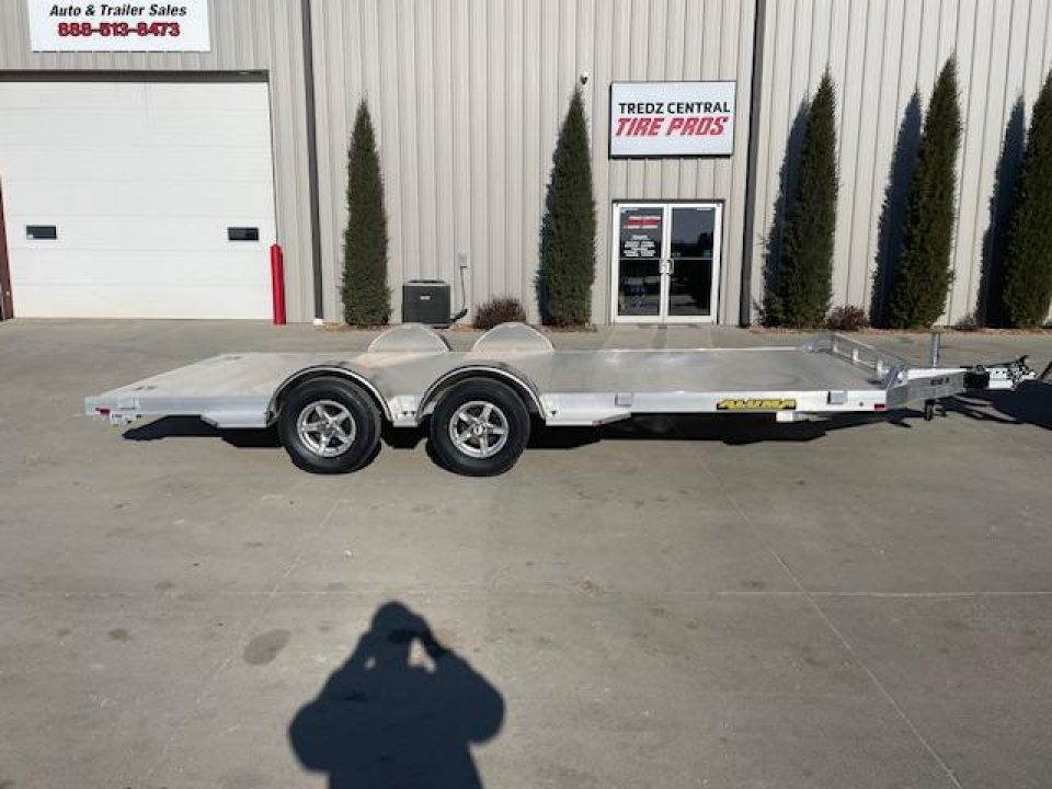 New 2025 Aluma 8218TA-EL-R-RTD Car Hauler Tandem spread Axle slide in ramps
